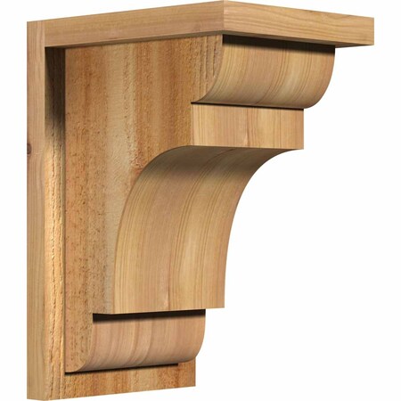 Ekena Millwork New Brighton Rough Sawn Corbel w/Backplate, Western Red Cedar, 8"W x 10"D x 14"H COR08X10X14NEB01RWR